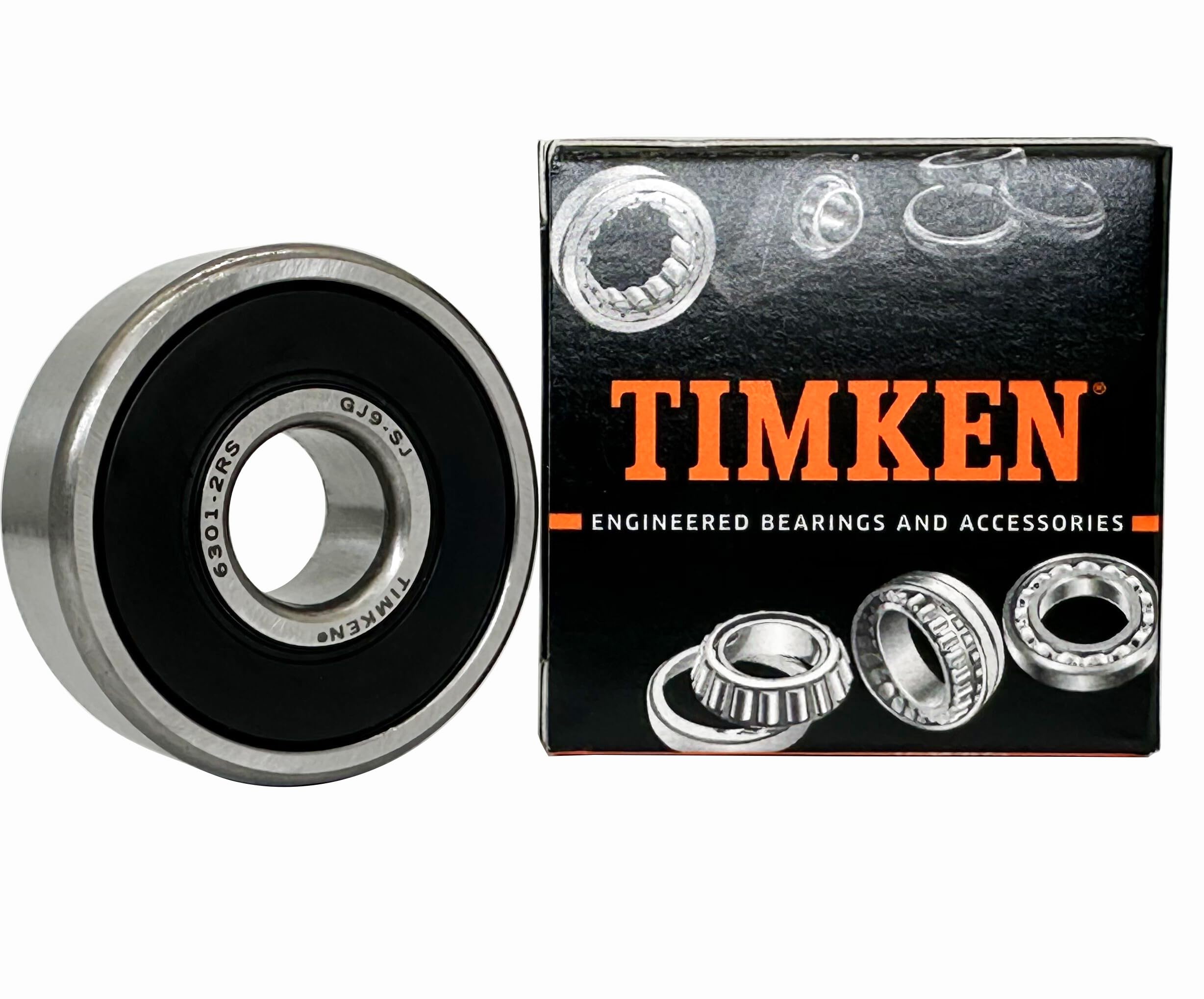 けい② 2PACK TIMKEN 6301-2RS Double Rubber Seal Bearings 12x37x12mm